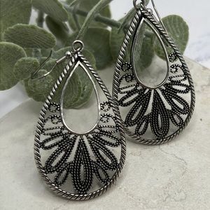Silver Drop Earrings.